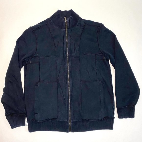 Calvin Klein Dark Blue Knit Full Zip Mock Neck Pockets Jacket Men's Size M - Picture 4 of 10